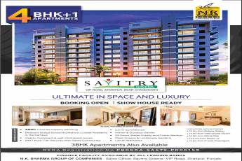 Invest in homes with ultimate space and luxury at NK Savitry Greens in Zirakpur